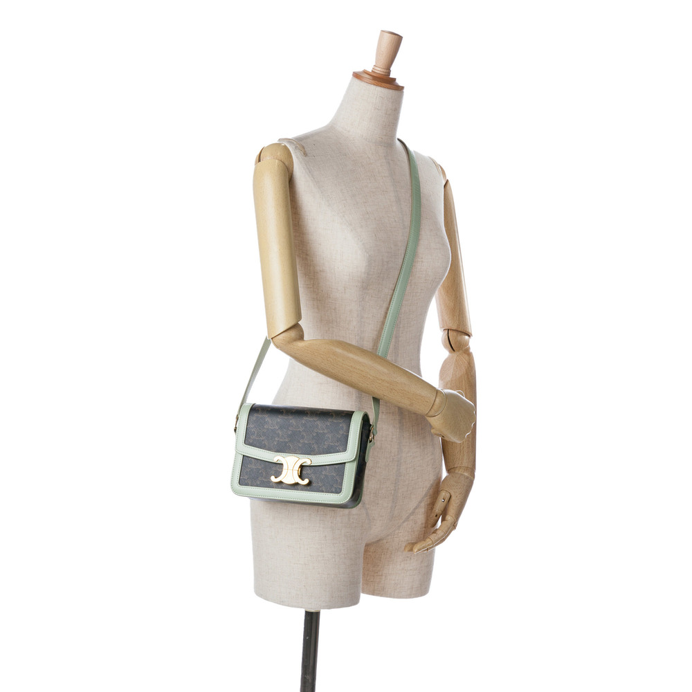 Pre-Loved Celine Teen Triomphe Coated Canvas and Calfskin Triomphe Crossbody - Picture 8 of 8